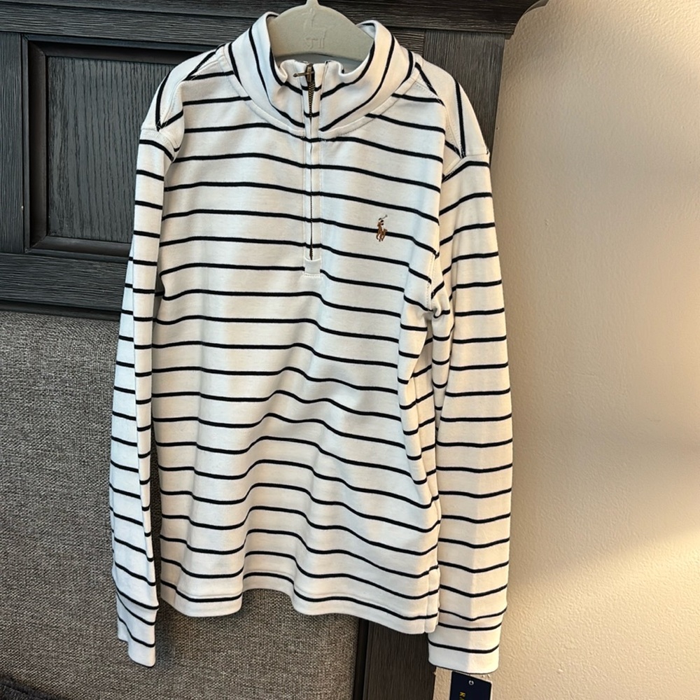 Polo half slip long sleeve pull over